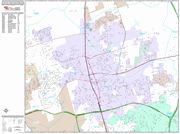 Round Rock Wall Map Premium Style